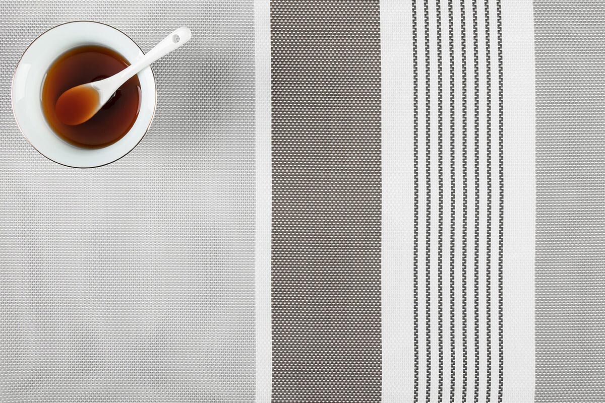 Strip plastic woven table runner