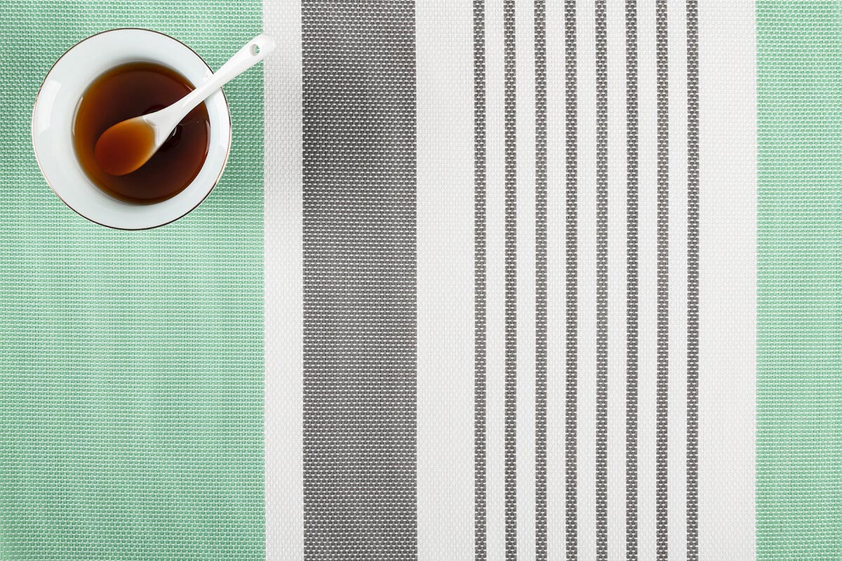 Strip plastic woven table runner